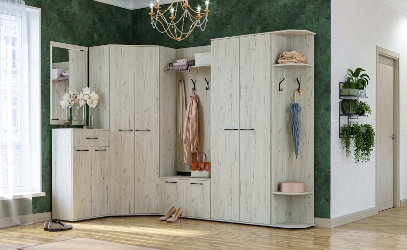 Прихожая Италия О-800 Обувница ПАМИР (Крафт белый)