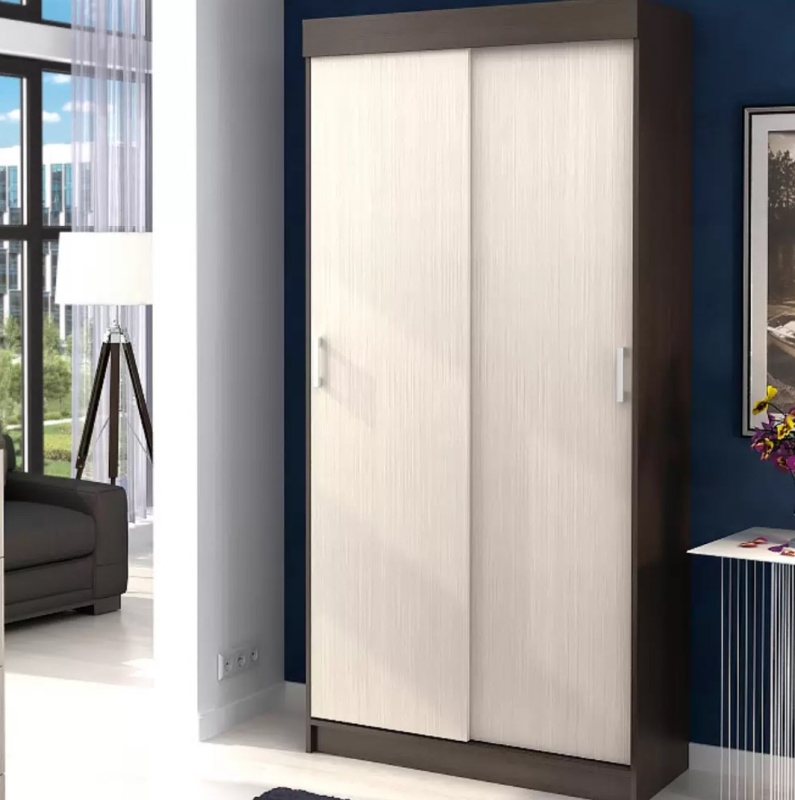 Евро Шкаф-купе СТЕНД (БЕЛФОРТ/ВЕНГЕ (1,0х2,1х0,416))