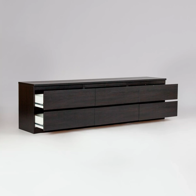 Кастор Тумба 6 ящиков СВЕДСТА (Дуб венге (1944*542*396))