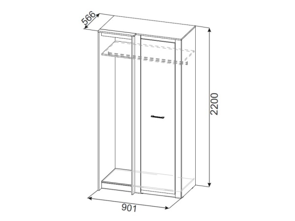 М/С Гамма 20 Шкаф угловой (прямой) SV-мебель (Ясень анкор светлый / Сандал светлый)