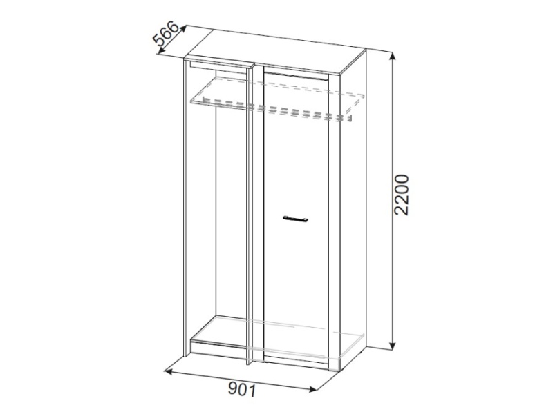 М/С Гамма 20 Шкаф угловой (прямой) SV-мебель (Ясень анкор светлый / Сандал светлый)
