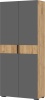 Гостиная Роджина Шкаф 2-х ств. (800) МИФ (Графит/Дуб Крафт, Дуб Крафт)