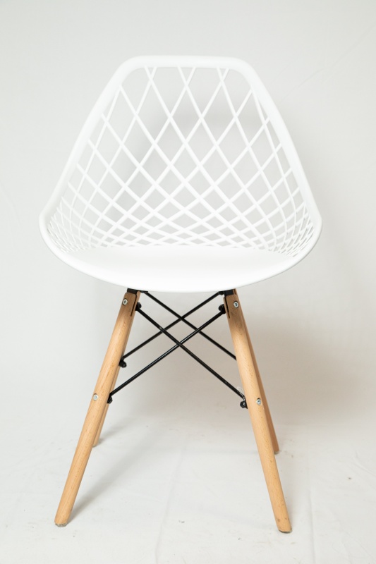 Стул Сидней КНР (Пластиковый стул с деревянными ножками и металлическим каркасом БЕЛЫЙ)