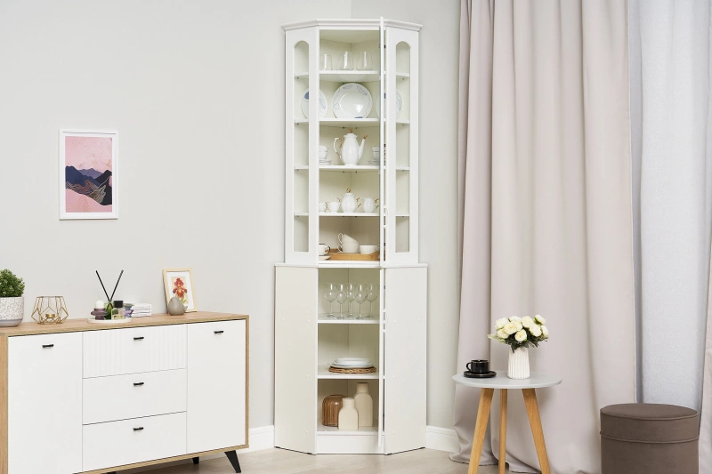 Буфет Констанция угловой МИФ (Белый матовый)