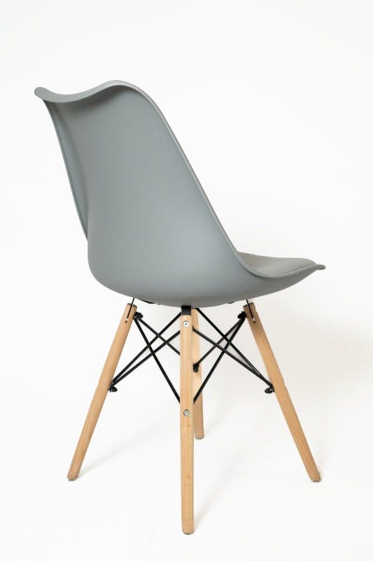 Стул Хобарт КНР (пластиковое сиденье с подушкой из полиуретана, деревянные ножки с металлическим каркасом СЕРЫЙ)