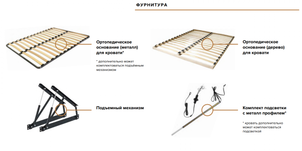 Спальный гарнитур Флэш Кровать парящая 1,6м с ПМ МИФ (Браш Вайт, Дуб Крафт золото)