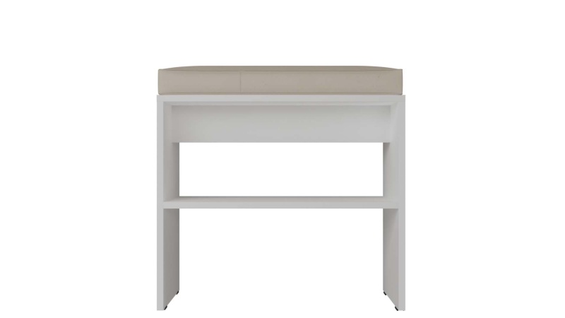 Копенгаген Скамья в Прихожую с подушкой (12 СТУЛЬЕВ) (ЛДСП Белый/Ткань бежевый)