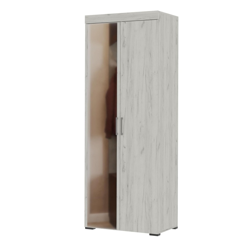 Гранд Шкаф 2-х ств. комбинированный СТЕНД (фасад ДУБ КРАФТ БЕЛЫЙ/корпус ДУБ КРАФТ БЕЛЫЙ)