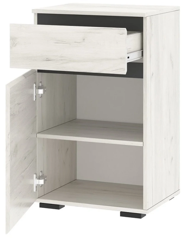 Прихожая Гретта Тумба 1С1Я ПАМИР (Крафт белый-Антрацит (500*811*411))