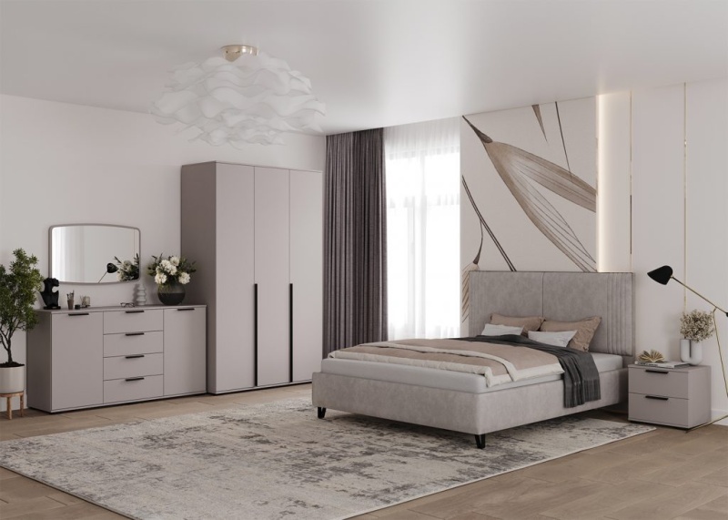 Спальный гарнитур Наоми Шкаф 2-х дверный МЛЕК (кашемир)