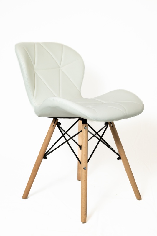 Стул Банберри КНР (Стул из искусственной кожи, деревянные ножки с металлическим каркасом. БЕЛЫЙ)