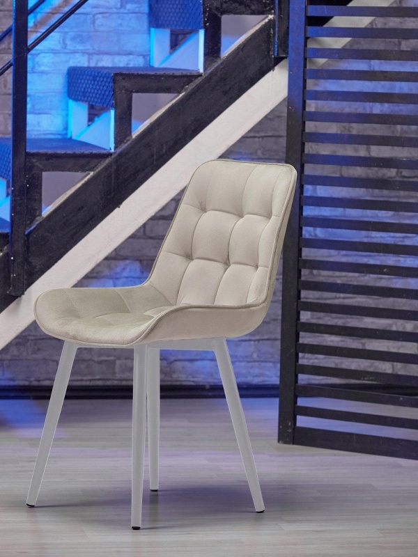 Стул Румба ПАМИР (F81 Светло-серый/Белая опора)