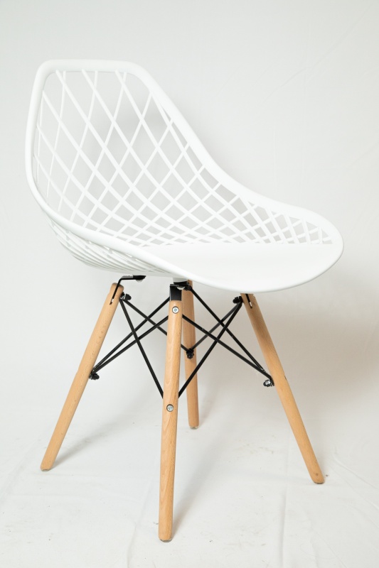 Стул Сидней КНР (Пластиковый стул с деревянными ножками и металлическим каркасом БЕЛЫЙ)