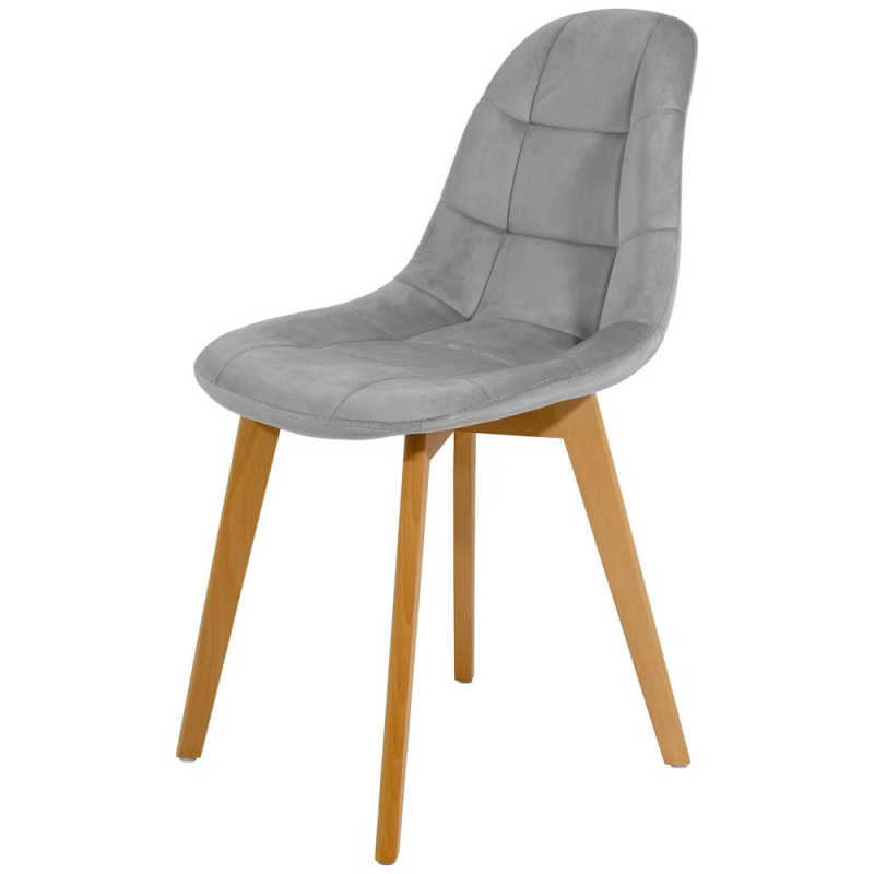 Стул Аделаида КНР (стул с бархатным сиденьем и деревянными ножками светло-серый)