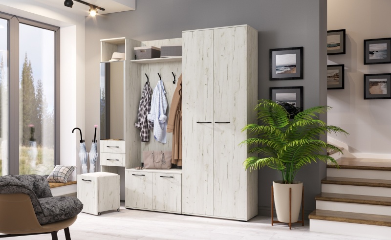 Прихожая Италия В-800 Вешалка ПАМИР (Крафт белый)