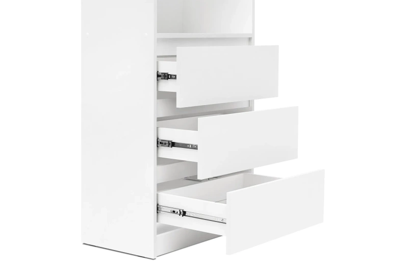 Челси Стеллаж МИФ (Белый глянец холодный, Белый)