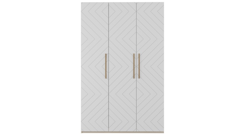 Копенгаген Шкаф 3-х ств. (12 СТУЛЬЕВ) (Корпус: ЛДСП Дуб Сонома, Фасад: МДФ Белый мат)