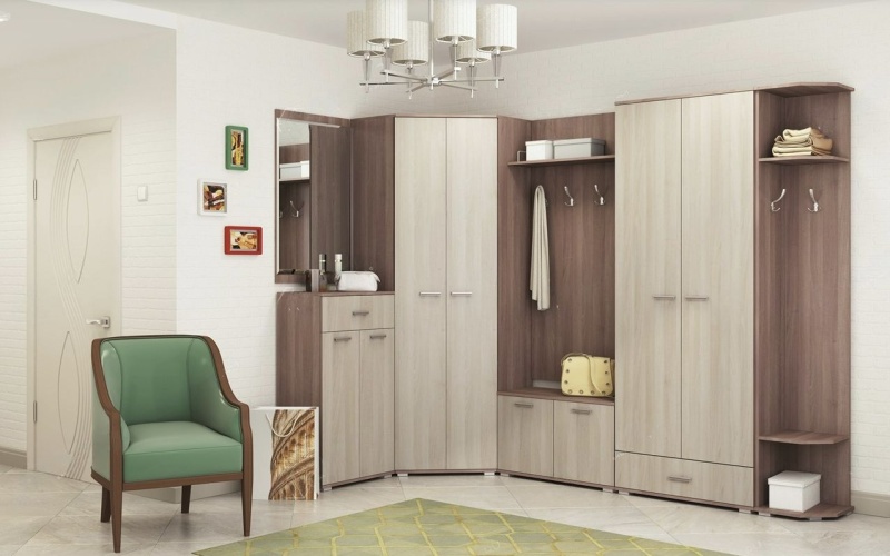 Прихожая Италия В-800 Вешалка ПАМИР (Шимо темный-Шимо светлый)