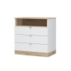Юкки КМ 3Я 900 Комод 3 ящика СТЕНД (фасад БЕЛЫЙ/корпус ДУБ ДЕЛАНО (900*910*550))