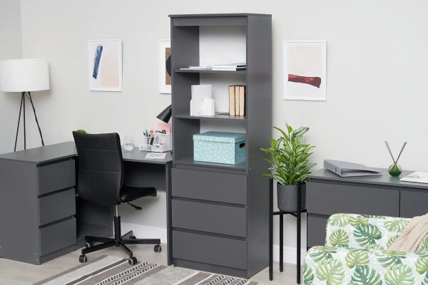 Челси Стеллаж МИФ (Графит, графит)