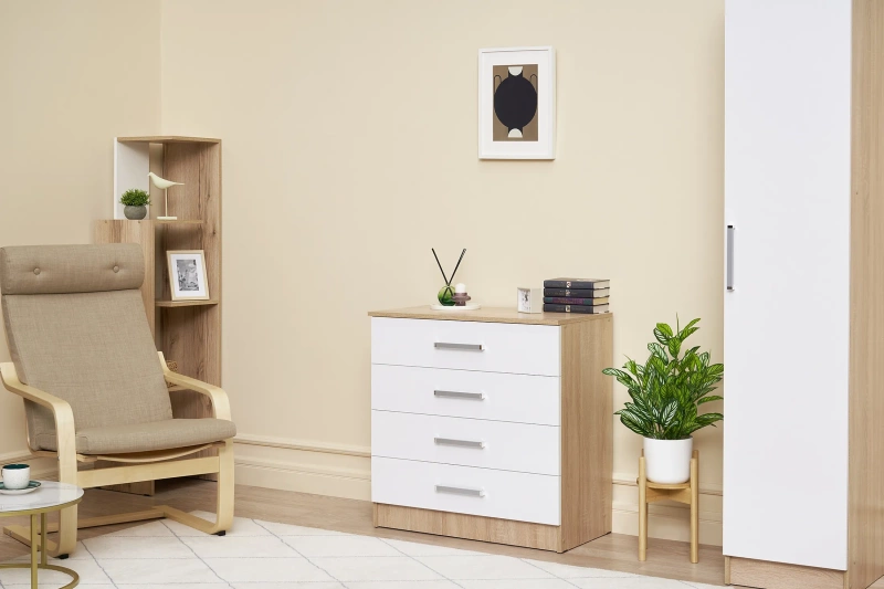 Спальный гарнитур Мартина Комод 800 МИФ (Белый гянец, сонома)