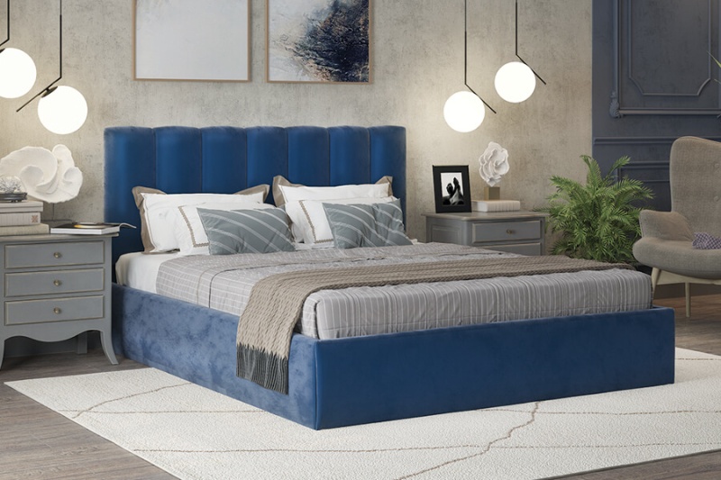 Кровать Элен 1400 МЛЕК (нео 22/бирюза (1504*1080*2130))