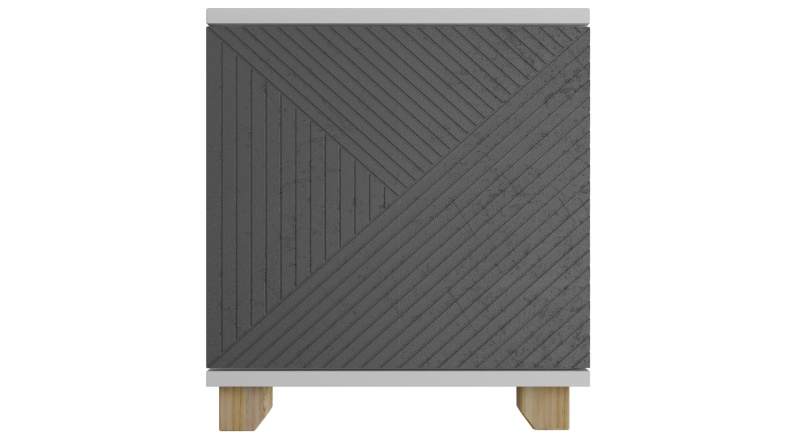 Копенгаген Тумба прикроватная со створкой (12 СТУЛЬЕВ) (Корпус: ЛДСП Белый, Фасад: МДФ Серый графит)