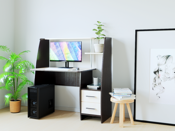 Стол компьютерный КЛ 6.2 ЛЕВЫЙ РОСТОК (Венге / Дуб молочный)