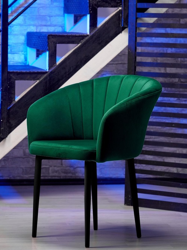 Стул Версаль ПАМИР (F74 Зеленый/Черная опора)