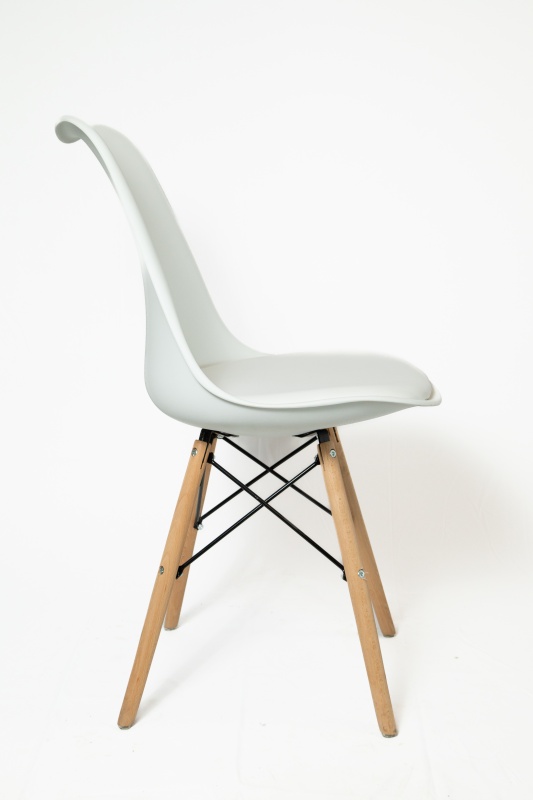 Стул Хобарт КНР (пластиковое сиденье с подушкой из полиуретана, деревянные ножки с металлическим каркасом БЕЛЫЙ)