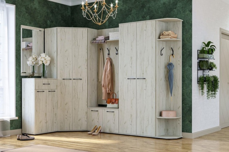 Прихожая Италия ШТВ-370 Шкаф торцевой с вешалками ПАМИР (Крафт белый)