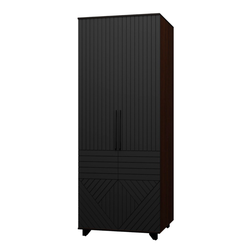 Копенгаген Шкаф 2-х ств. (12 СТУЛЬЕВ) (Корпус: ЛДСП Венге, Фасад: МДФ Черный мат)