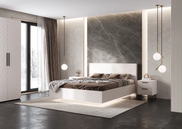 Спальный гарнитур Флэш Тумбы прикроватные (в компл. 2шт, цена указана за 1ед.) МИФ (Кашемир, Кашемир)