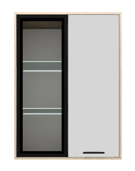 Гостиная Ева Витрина навесная 800 1В1С Корпус ПАМИР (Дуб Экспресив песочный)