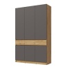 Прихожая Роджина Шкаф 3-х ств. МИФ (Графит, Дуб крафт (КРОМКА ДУБ СОНОМА))