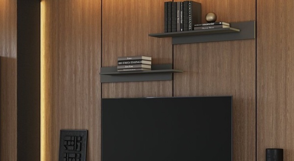 Гостиная Оливия Полка малая МДФ МИФ (Графит)