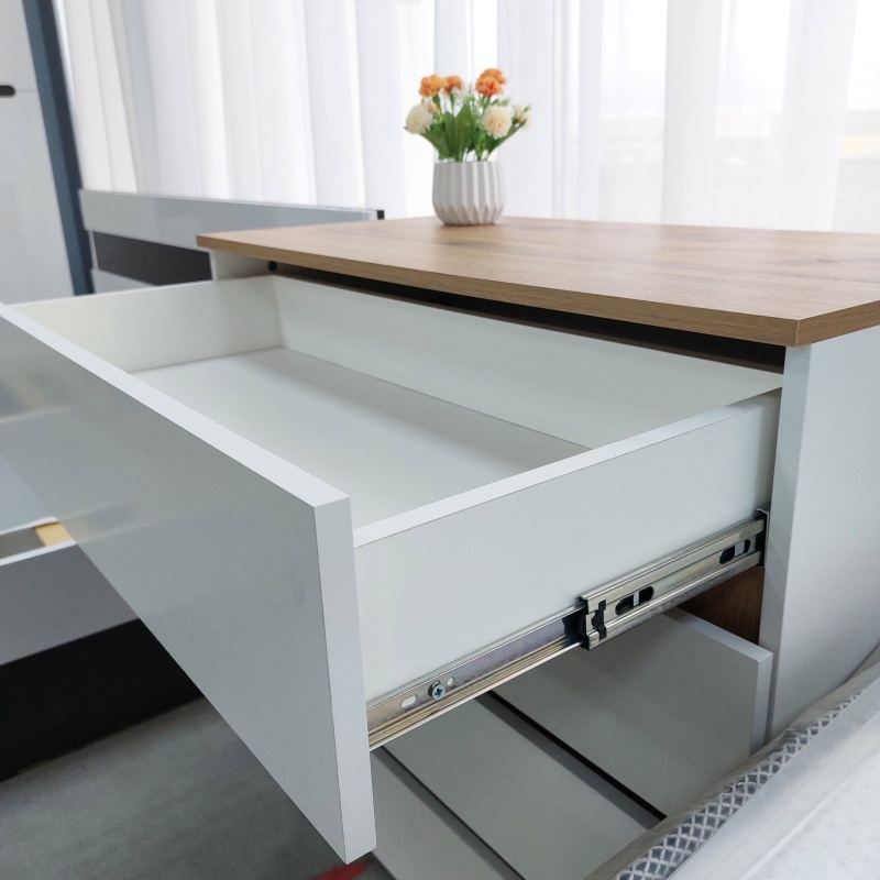 НКМ Дубай секция №3 Комод 900 РОСТОК (Белый жемчуг / Дуб Вотан)