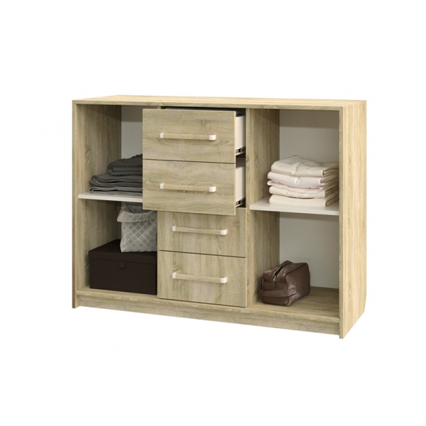 НКМ Эдем-1 секция №12 комод РОСТОК (Дуб сонома / Белый жемчуг)