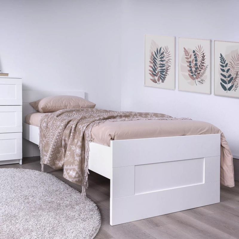 Сириус кровать одинарная 900 СВЕДСТА (Белый (960*825*2054))