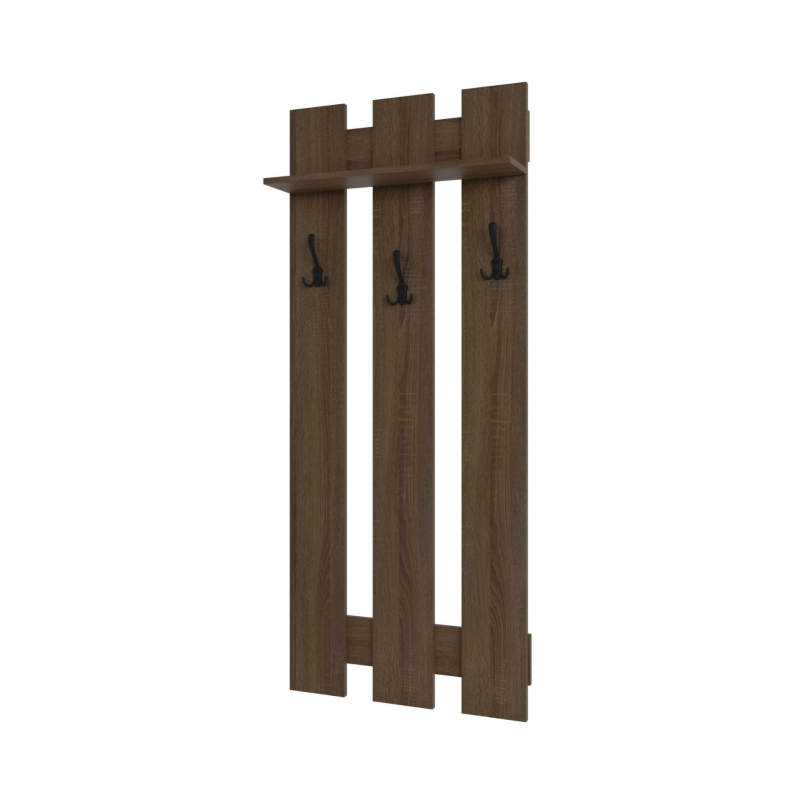 Копенгаген Вешалка с тумбой (12 СТУЛЬЕВ) (Корпус: ЛДСП Дуб Самдал, Фасад: МДФ Серый графит)