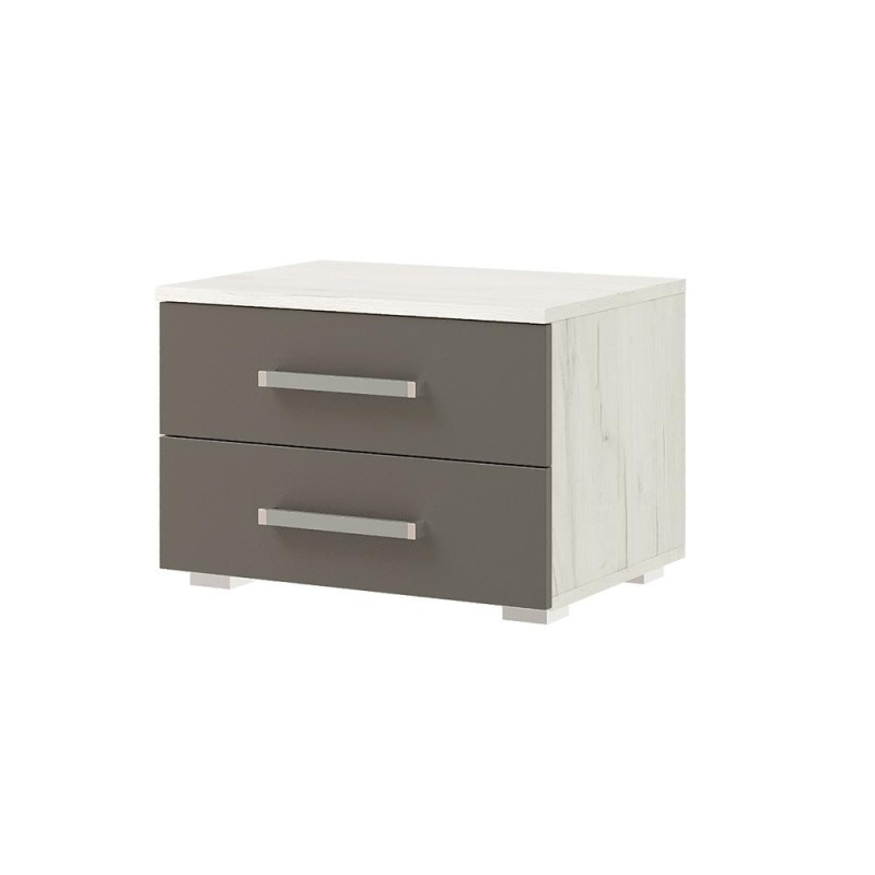 Спальный гарнитур Фиеста NEW Тумбы (в компл. 2шт, цена указана за 1ед.) МИФ (Графит/Дуб Крафт Белый)