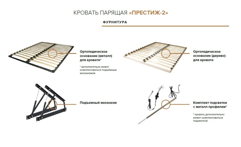 Спальный гарнитур Ирис Кровать парящая 1,6м (ортопед дерево) МИФ (Браш Мени Грин, Дуб Крафт золото)