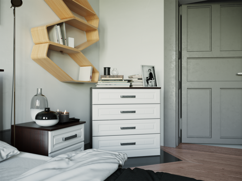 НКМ Венеция-1 МДФ Секция №11 комод 800 РОСТОК (Венге/Белое дерево)