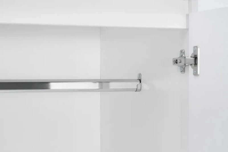 Челси Шкаф 2-х ств (2УПК) с антресоль-тумба универсальная МИФ (Белый глянец холодный, белый)