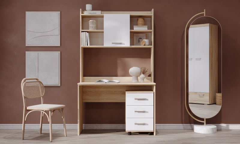 Стол ПКС-9 ПАМИР (Сонома-Белый глянец)