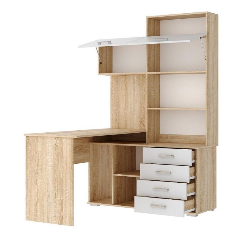 Стол ПКС-11 ЛЕВ. ПАМИР (Сонома-Белый глянец)