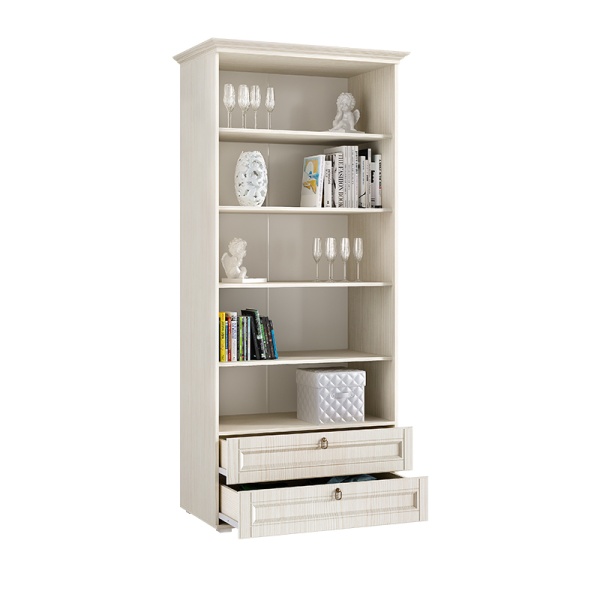 Гостиная Престиж-1 ПВХ Шкаф со стеклом МИФ (Сандал светлый)