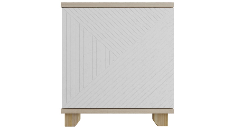 Копенгаген Тумба прикроватная со створкой (12 СТУЛЬЕВ) (Корпус: ЛДСП Дуб Сонома, Фасад: МДФ Белый мат)