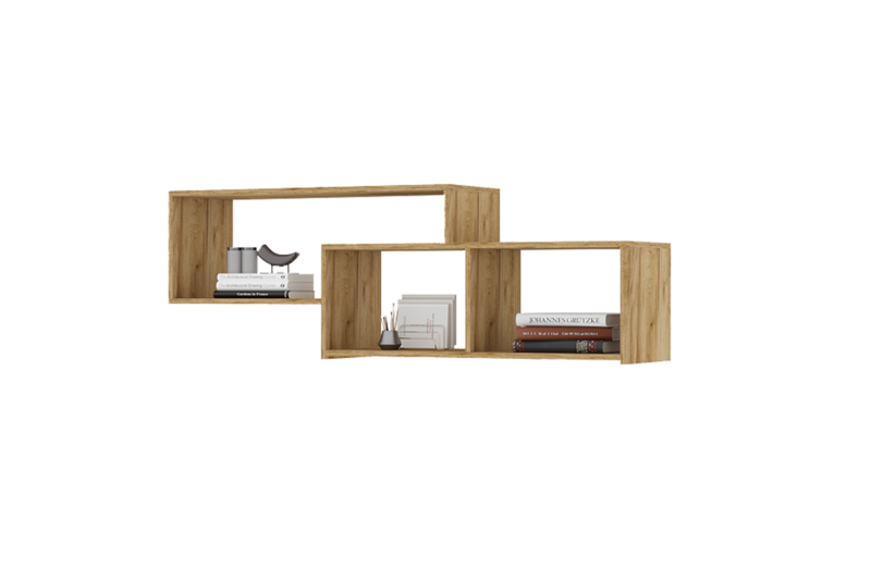 Хелен ПЛ 01 Полка СТЕНД (фасад БЕЛЫЙ/корпус ДУБ КРАФТ ЗОЛОТО)