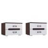 Спальный гарнитур Ким Тумбы прикроватные (в компл. 2шт, цена указана за 1ед.) МИФ (Белый глянец холодный, венге)
